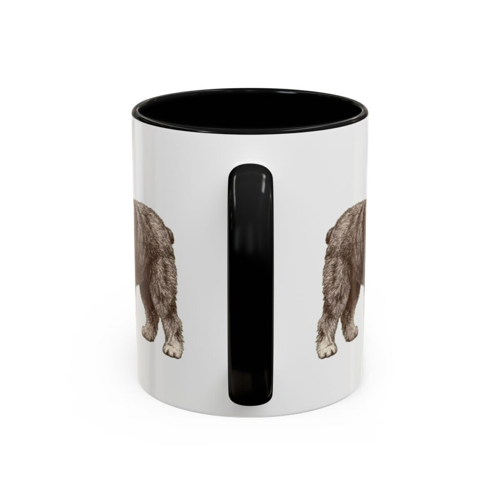 11oz Old English Sheepdog Mug, Black, back view