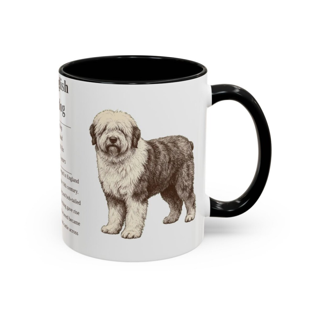 11oz Old English Sheepdog Mug, Black, right side view
