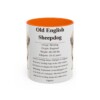 11oz Old English Sheepdog Mug, Orange, front view