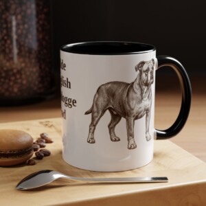 11oz Olde English Bulldogge Dog Dad Mug, Black, lifestyle photo