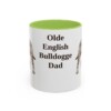11oz Olde English Bulldogge Dog Dad Mug, Light Green, front view