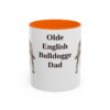 11oz Olde English Bulldogge Dog Dad Mug, Orange, front view