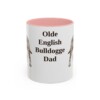 11oz Olde English Bulldogge Dog Dad Mug, Pink, front view