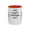 11oz Olde English Bulldogge Dog Dad Mug, Red, front view