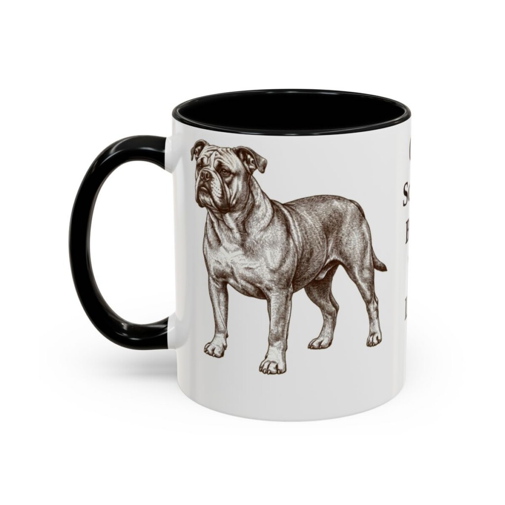 11oz Funny Olde English Bulldogge Mug, Black, left side view