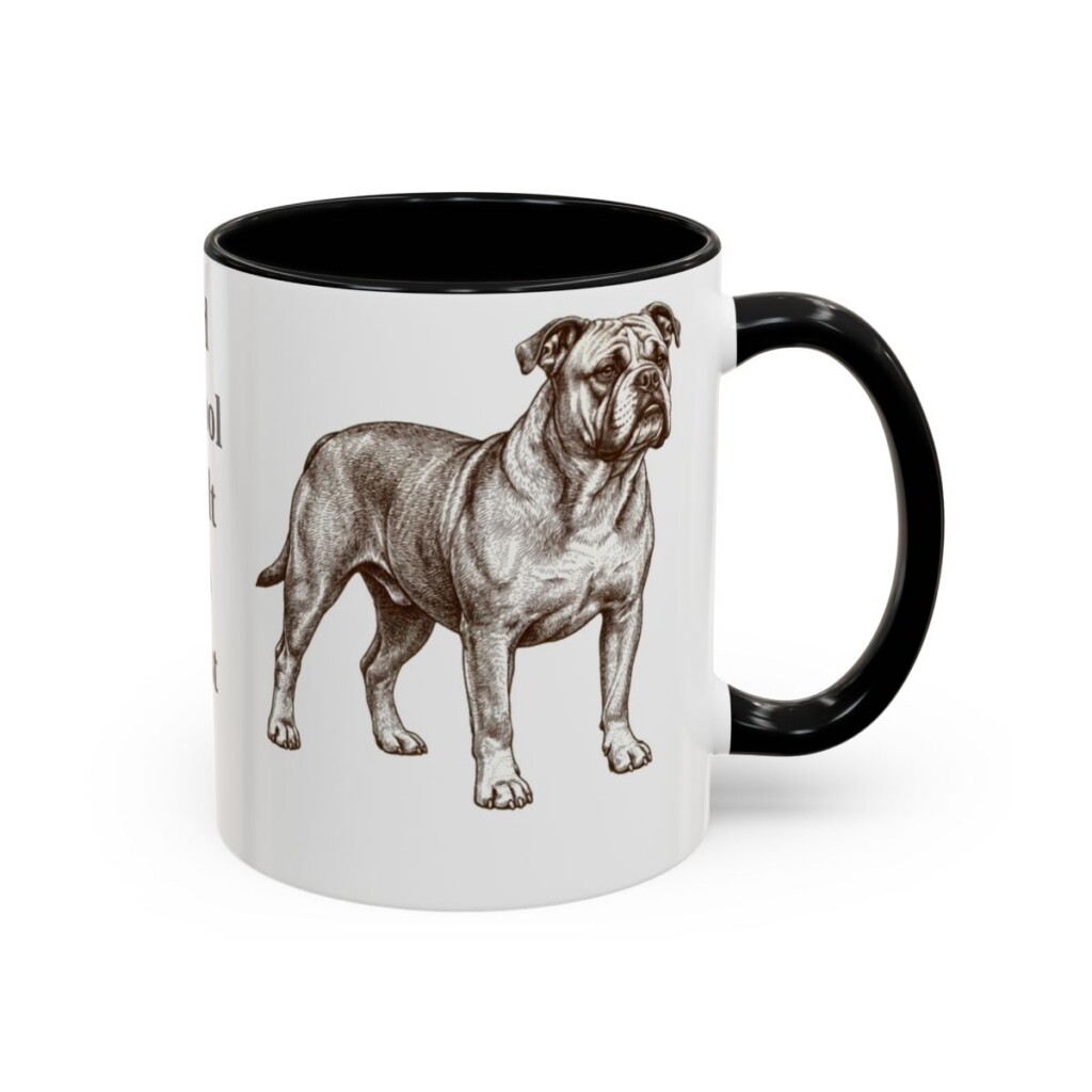 11oz Funny Olde English Bulldogge Mug, Black, right side view