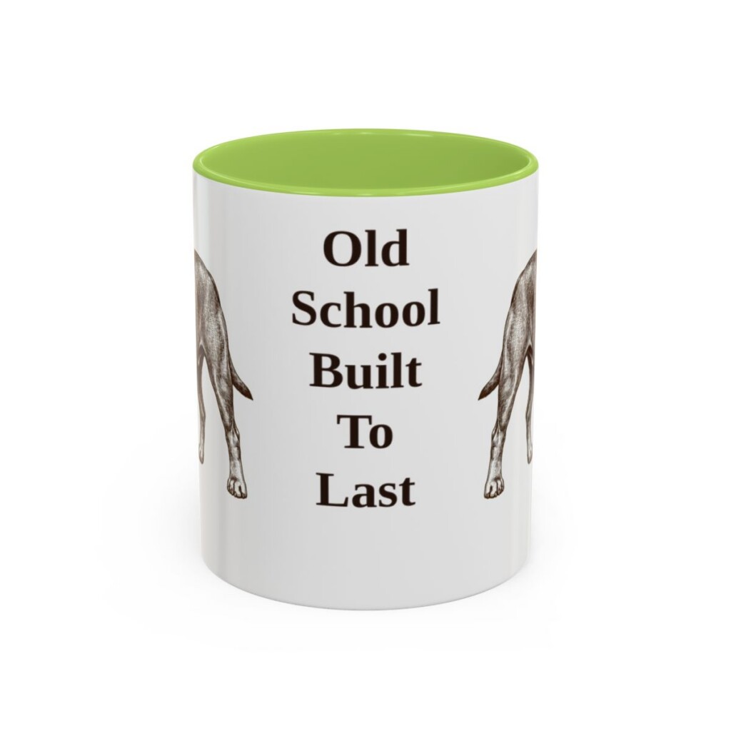11oz Funny Olde English Bulldogge Mug, Light Green, front view