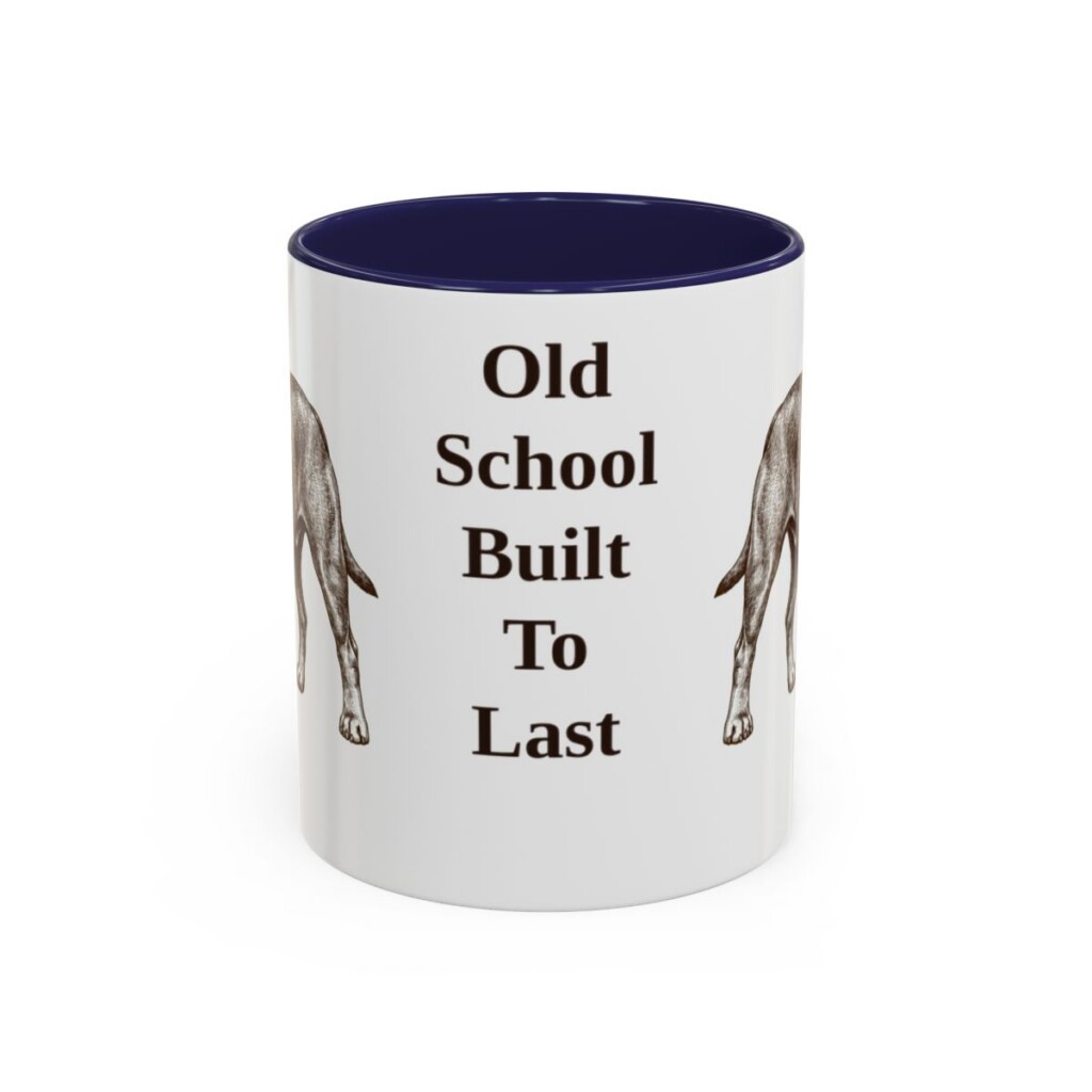 11oz Funny Olde English Bulldogge Mug, Navy, front view