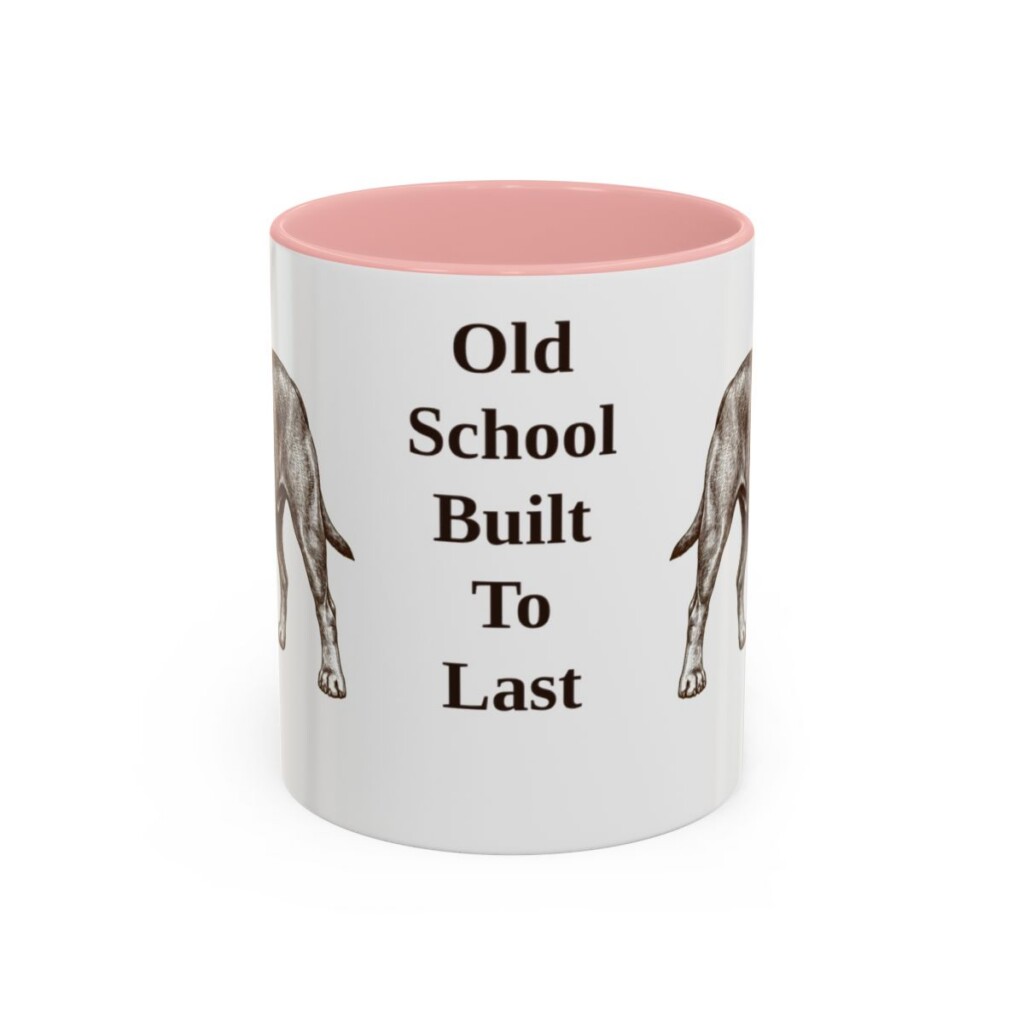 11oz Funny Olde English Bulldogge Mug, Pink, front view