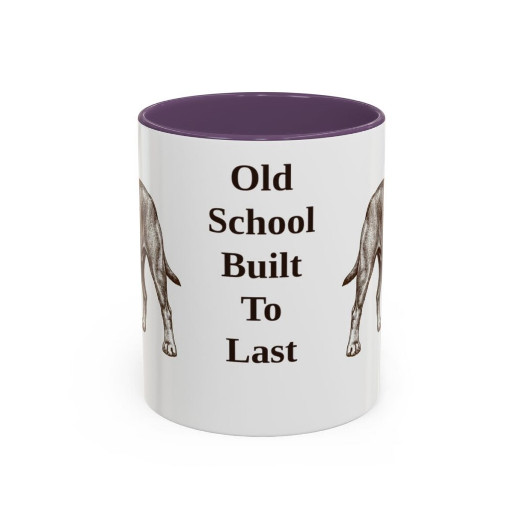 11oz Funny Olde English Bulldogge Mug, Purple, front view