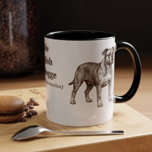 11oz Olde English Bulldogge Latin Mug, Black, lifestyle photo