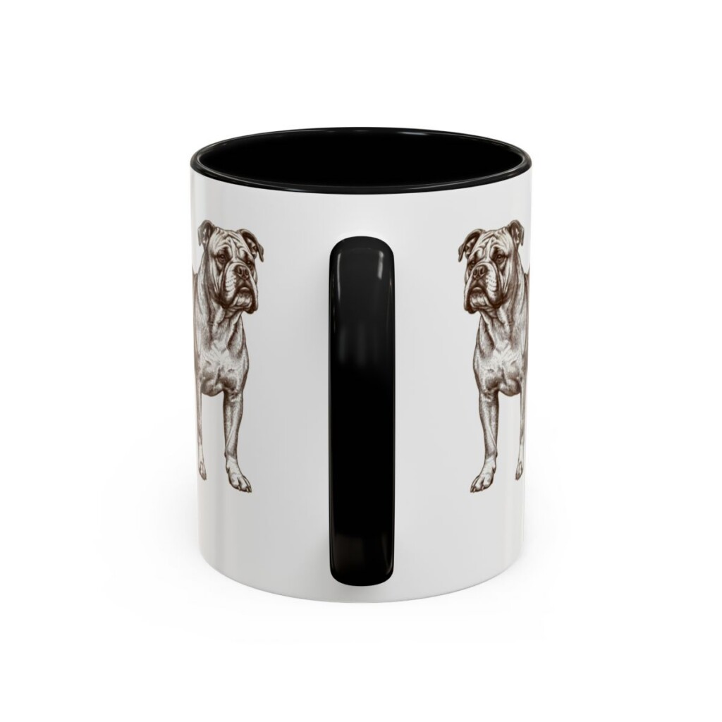 11oz Olde English Bulldogge Latin Mug, Black, back view