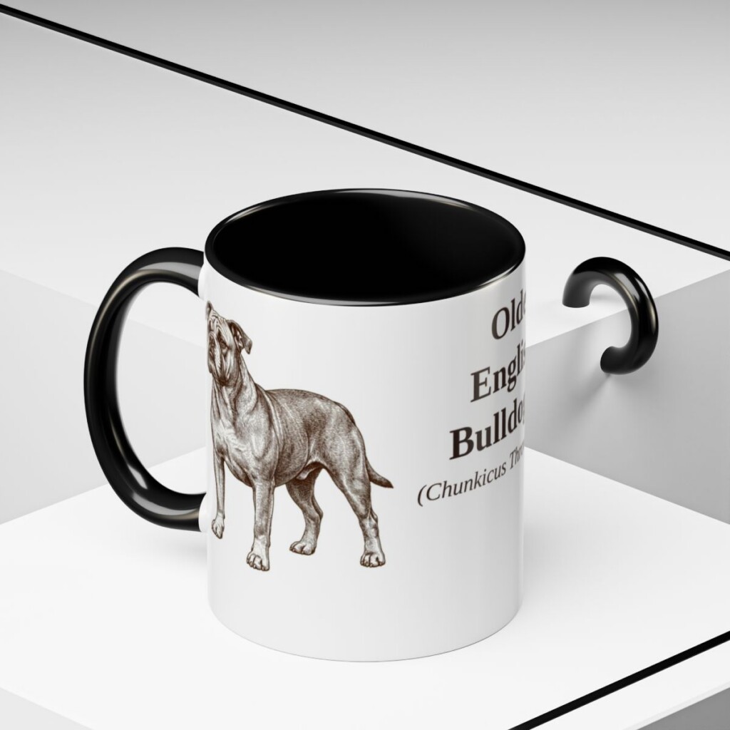 11oz Olde English Bulldogge Latin Mug, Black, lifestyle photo