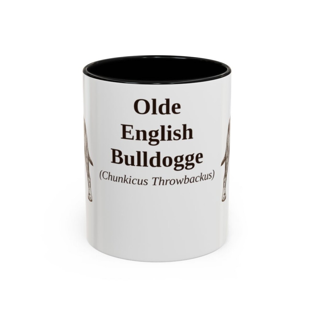 11oz Olde English Bulldogge Latin Mug, Black, front view
