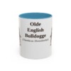 11oz Olde English Bulldogge Latin Mug, Light Blue, front view