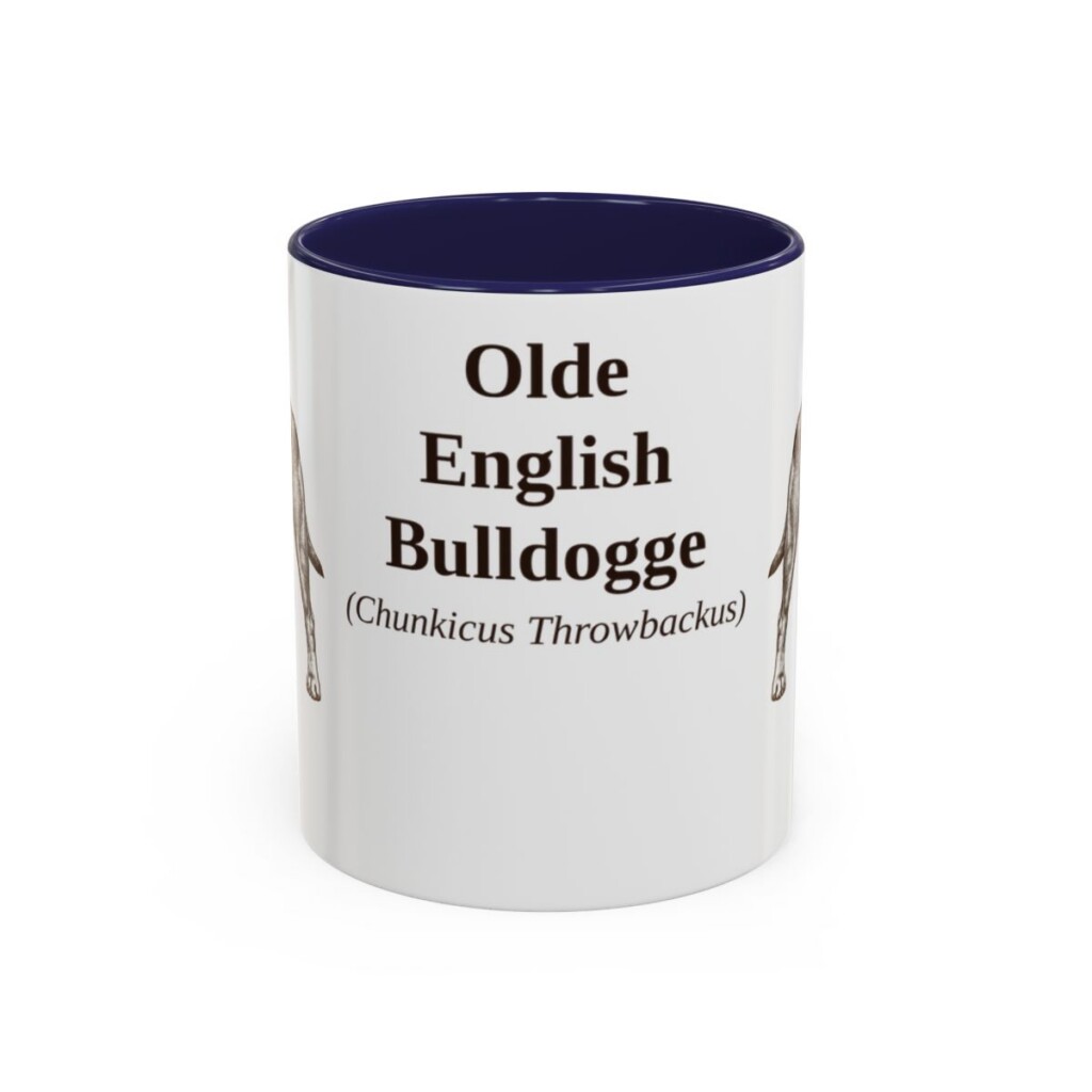 11oz Olde English Bulldogge Latin Mug, Navy, front view