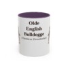 11oz Olde English Bulldogge Latin Mug, Purple, front view