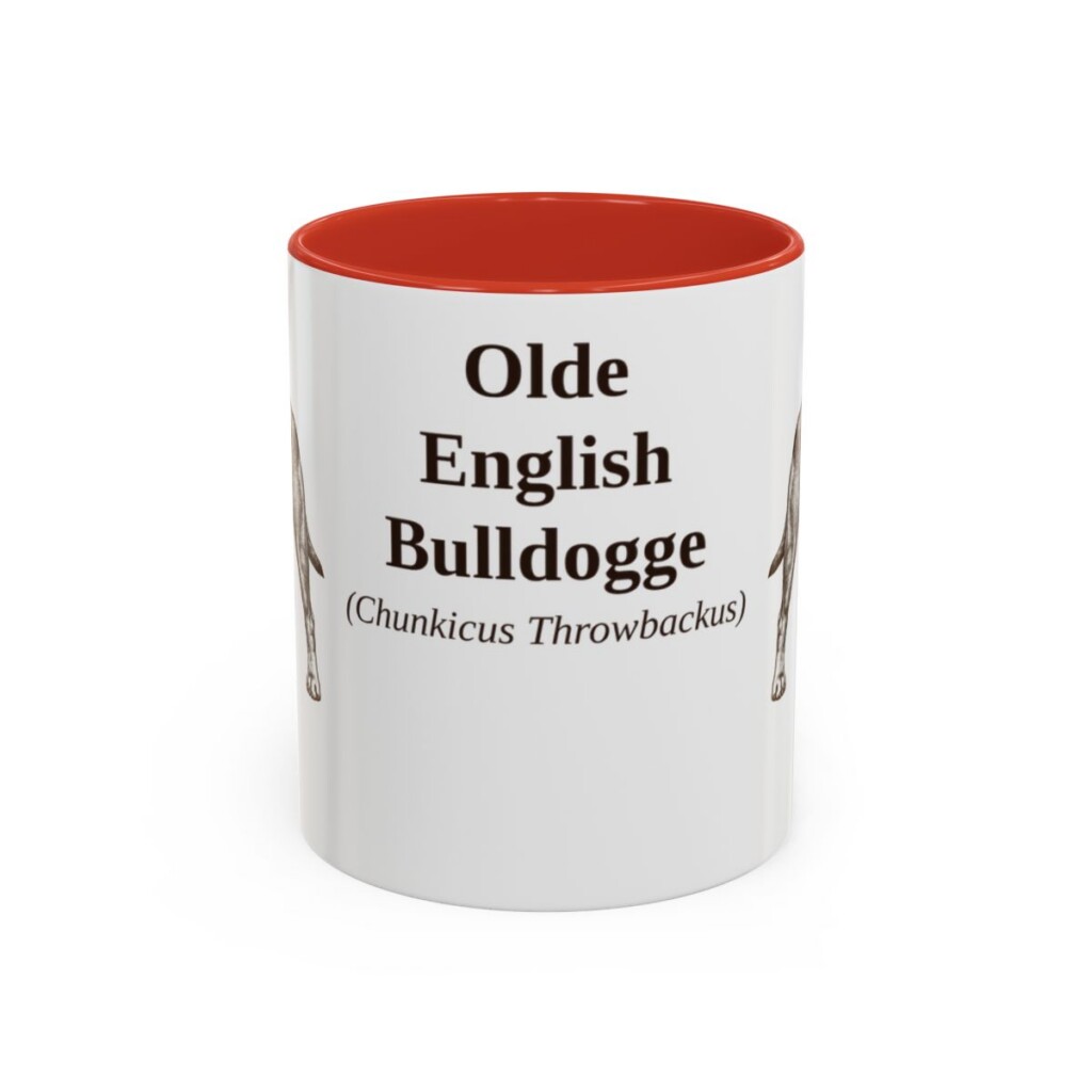 11oz Olde English Bulldogge Latin Mug, Red, front view