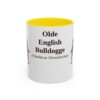 11oz Olde English Bulldogge Latin Mug, Yellow, front view