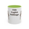 11oz Olde English Bulldogge Mug, Light Green, front view