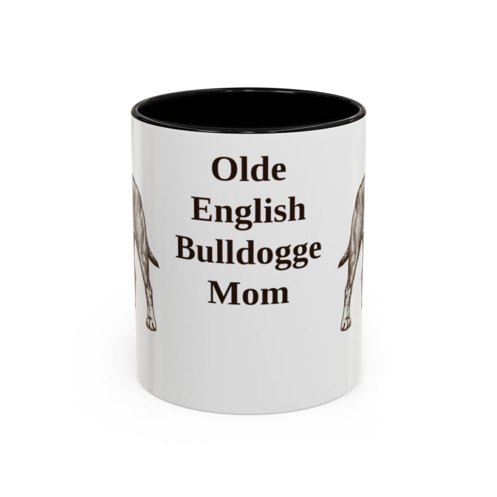11oz Olde English Bulldogge Dog Mom Mug, Black, front view