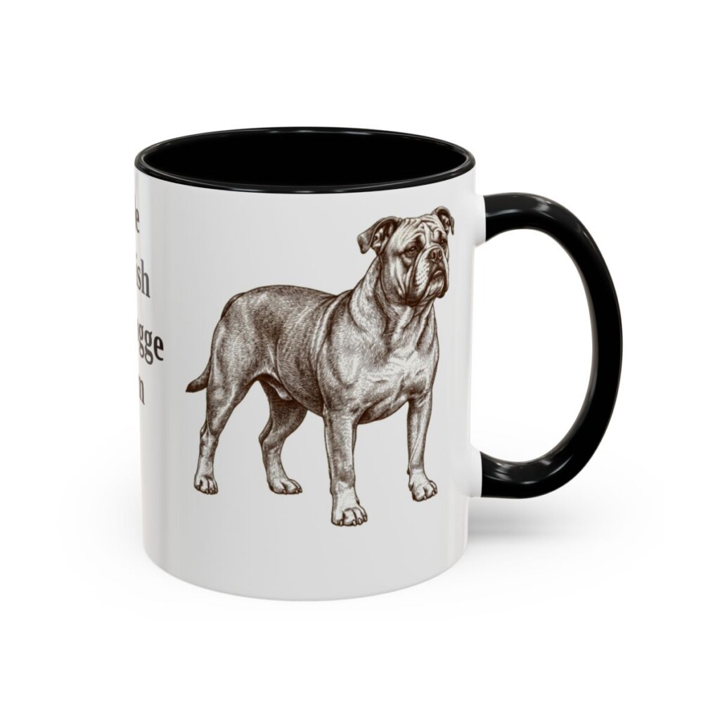 11oz Olde English Bulldogge Dog Mom Mug, Black, right side view