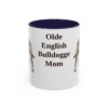 11oz Olde English Bulldogge Dog Mom Mug, Navy, front view