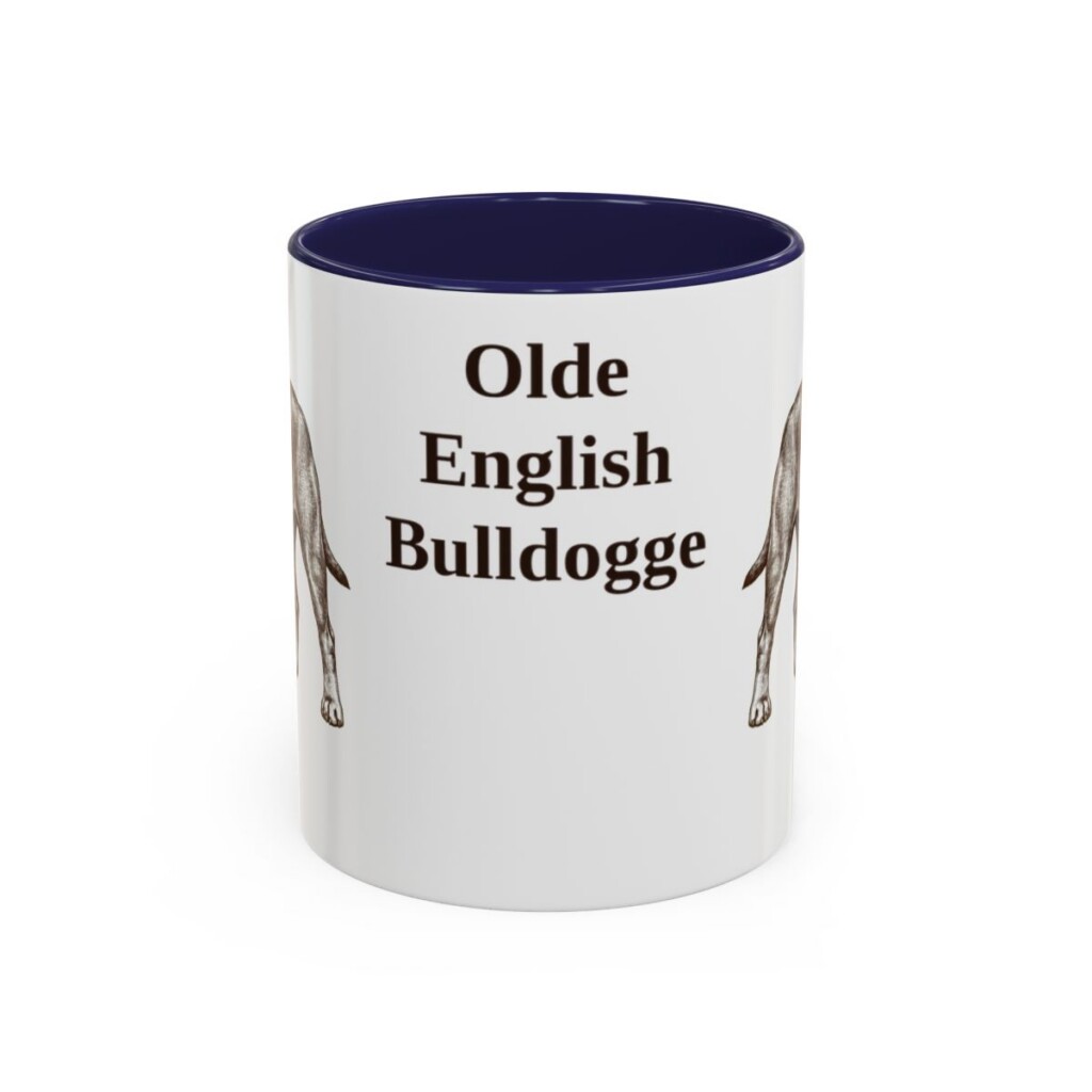 11oz Olde English Bulldogge Mug, Navy, front view