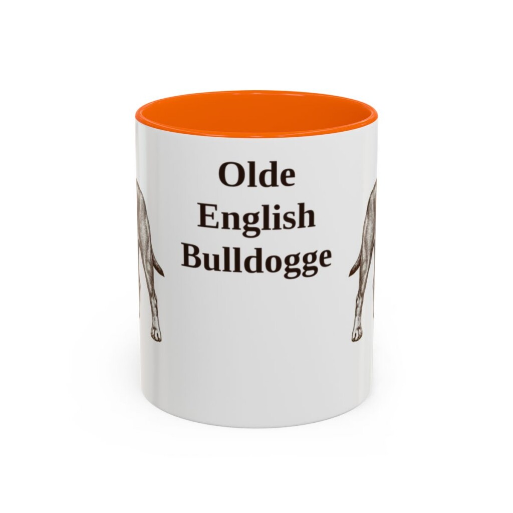 11oz Olde English Bulldogge Mug, Orange, front view