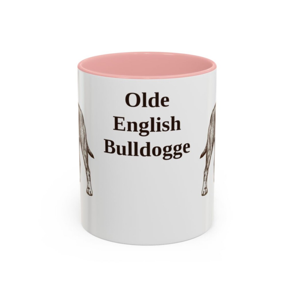 11oz Olde English Bulldogge Mug, Pink, front view