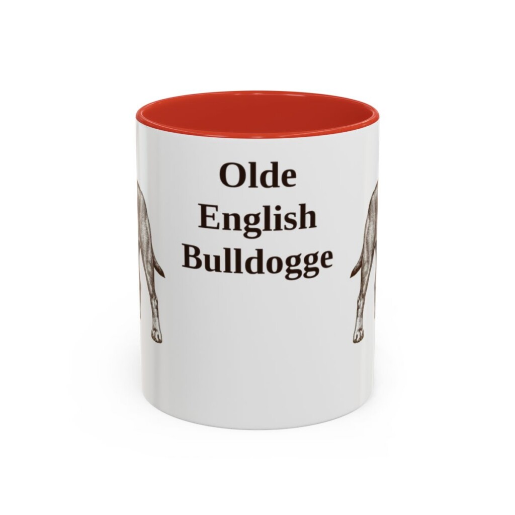 11oz Olde English Bulldogge Mug, Red, front view