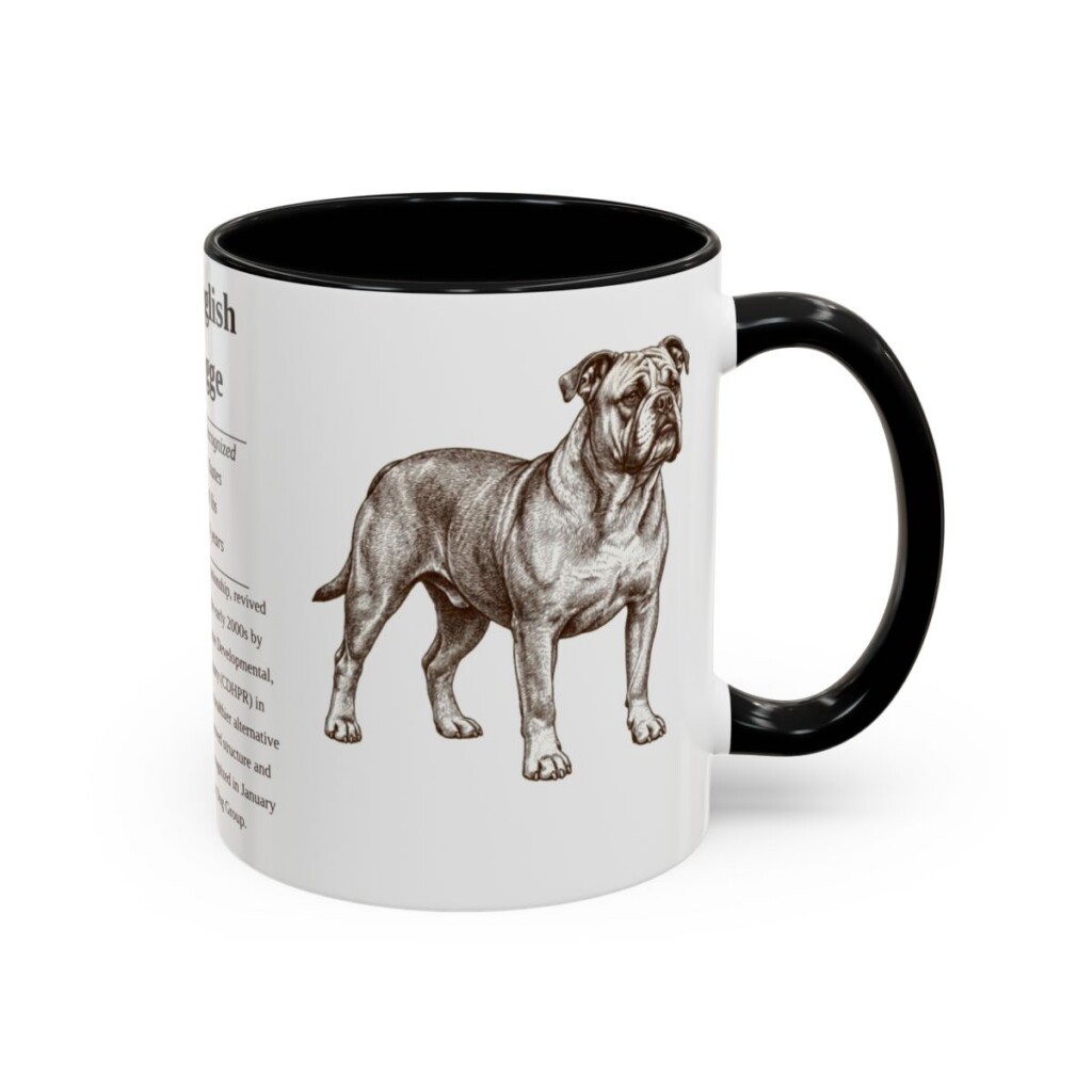 11oz Olde English Bulldogge Mug, Black, right side view