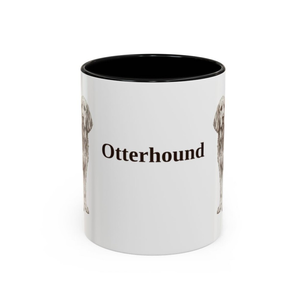 11oz Otterhound Mug, Black, front view