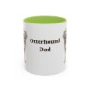 11oz Otterhound Dog Dad Mug, Light Green, front view