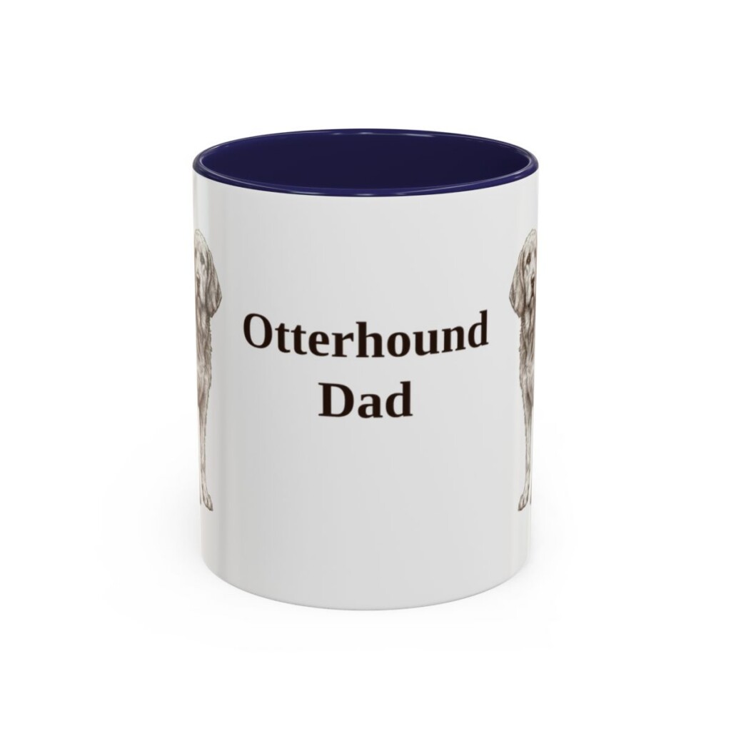 11oz Otterhound Dog Dad Mug, Navy, front view
