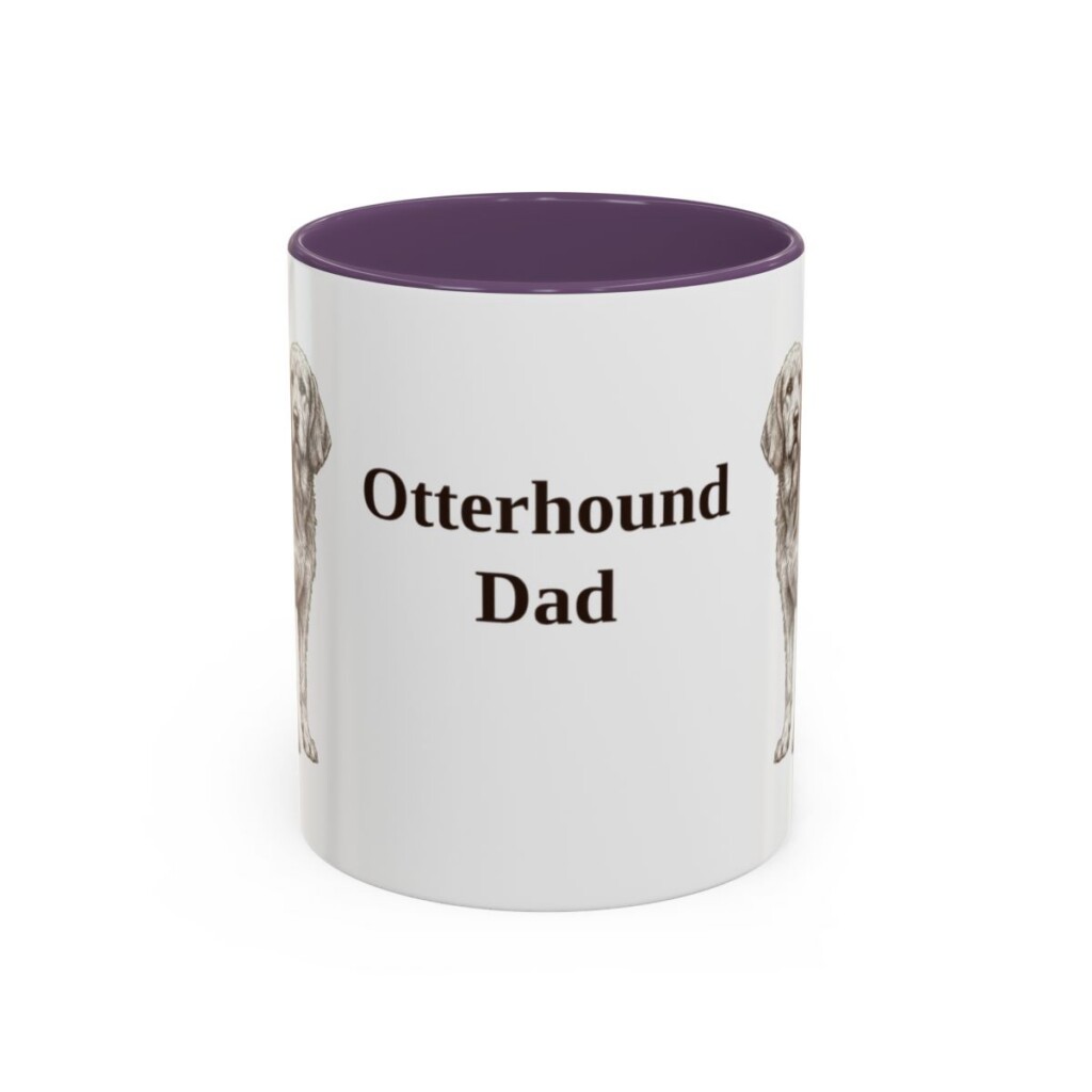 11oz Otterhound Dog Dad Mug, Purple, front view