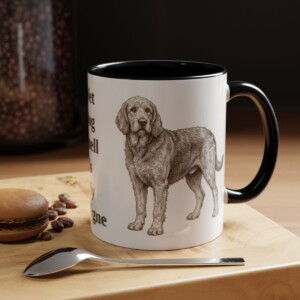 11oz Funny Otterhound Mug, Black, lifestyle photo
