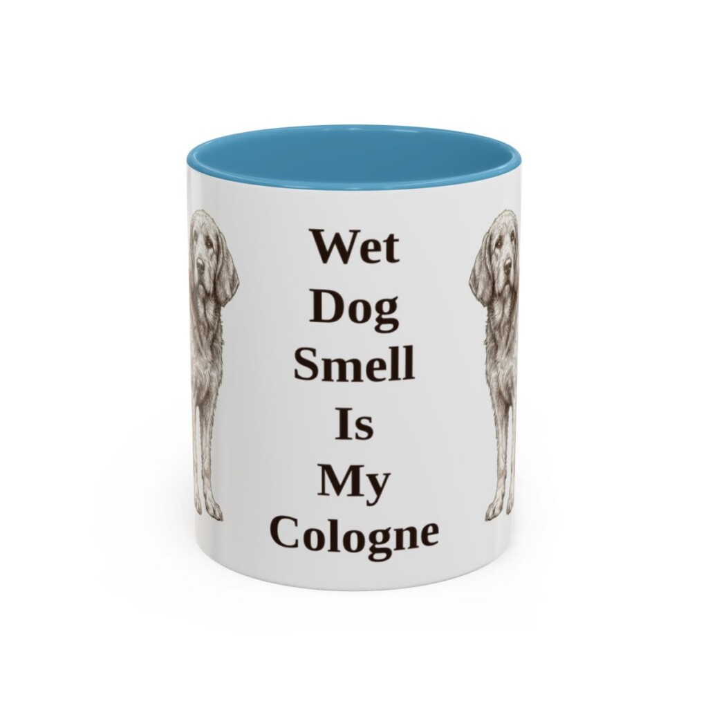 11oz-otterhound-mug-humor-light-blue 11oz Funny Otterhound Mug, Light Blue, front view