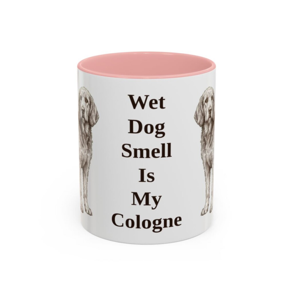 11oz-otterhound-mug-humor-pink 11oz Funny Otterhound Mug, Pink, front view