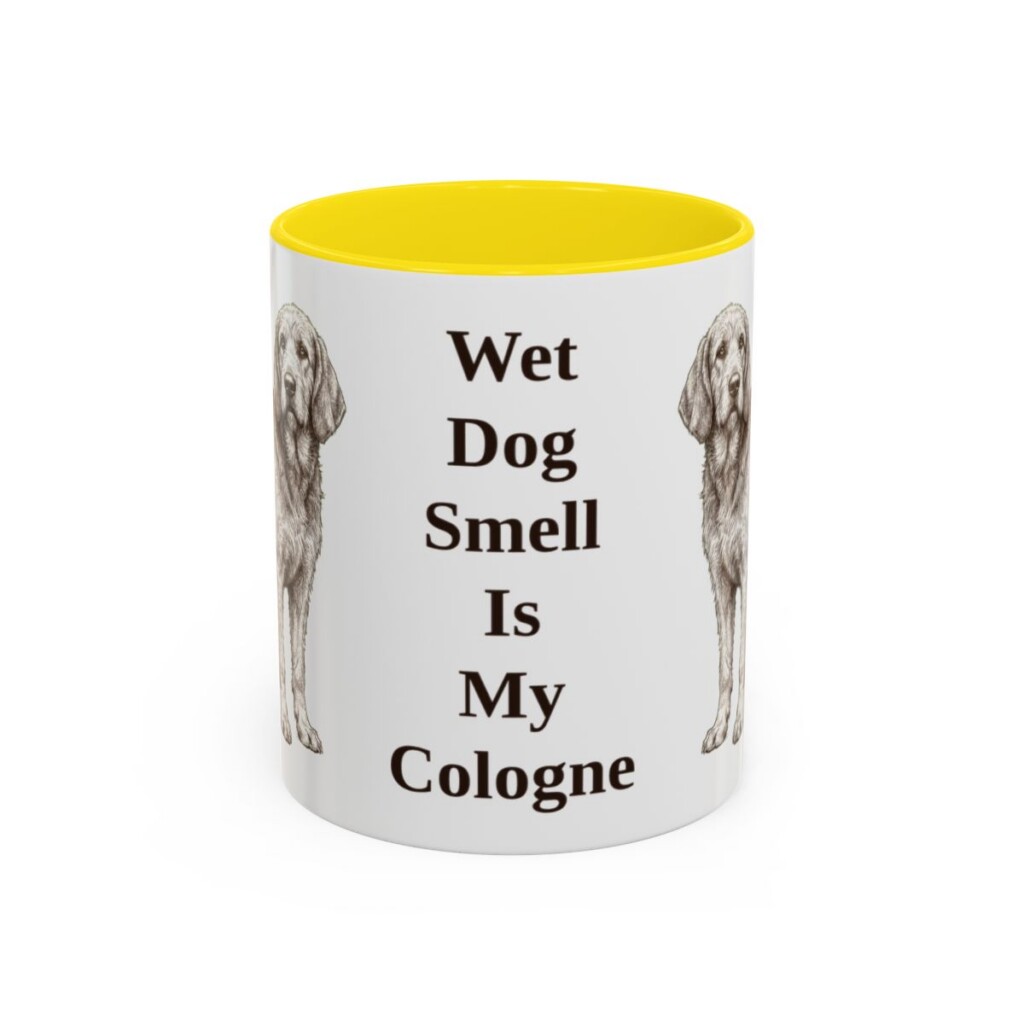 11oz-otterhound-mug-humor-yellow 11oz Funny Otterhound Mug, Yellow, front view