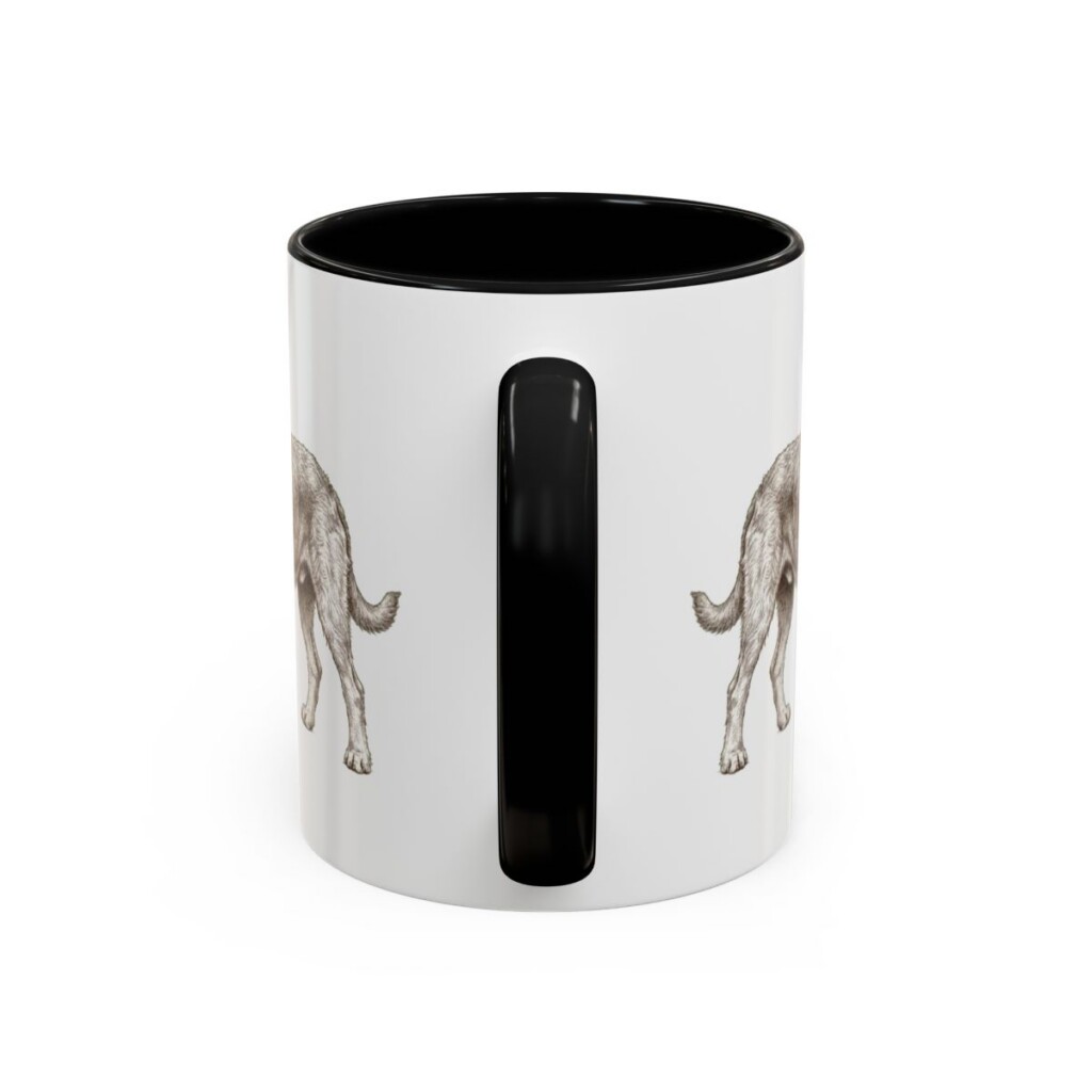 11oz Otterhound Latin Mug, Black, back view