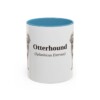 11oz Otterhound Latin Mug, Light Blue, front view