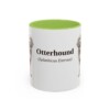 11oz Otterhound Latin Mug, Light Green, front view