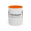 11oz Otterhound Latin Mug, Orange, front view
