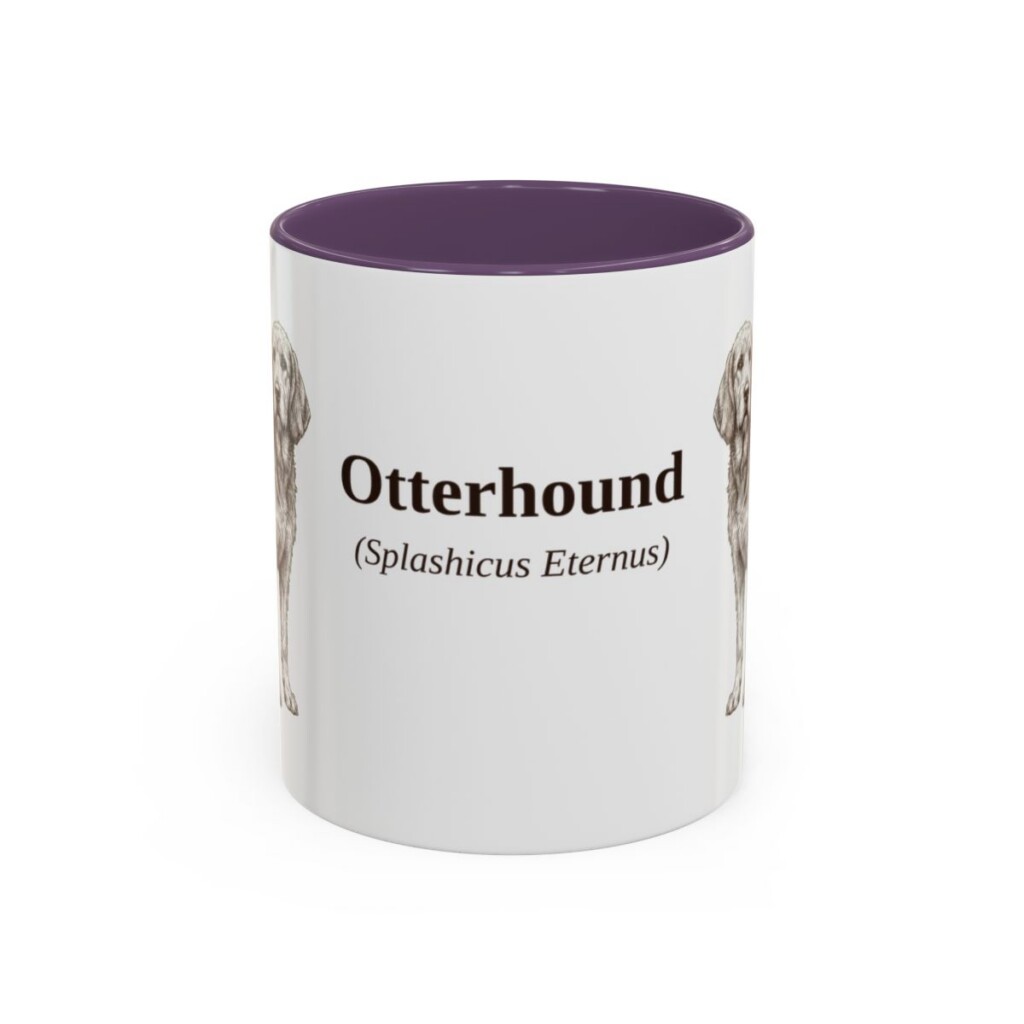 11oz Otterhound Latin Mug, Purple, front view
