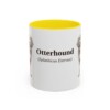 11oz Otterhound Latin Mug, Yellow, front view