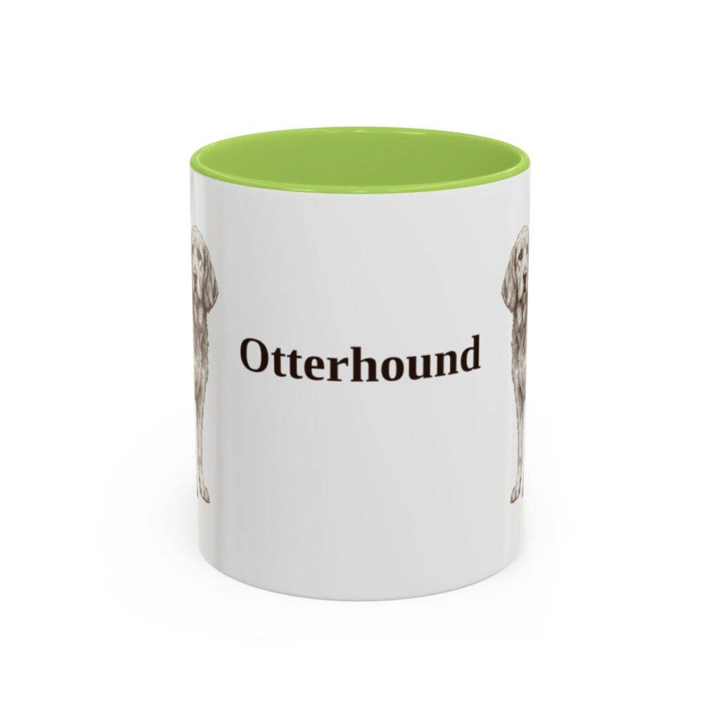 11oz Otterhound Mug, Light Green, front view