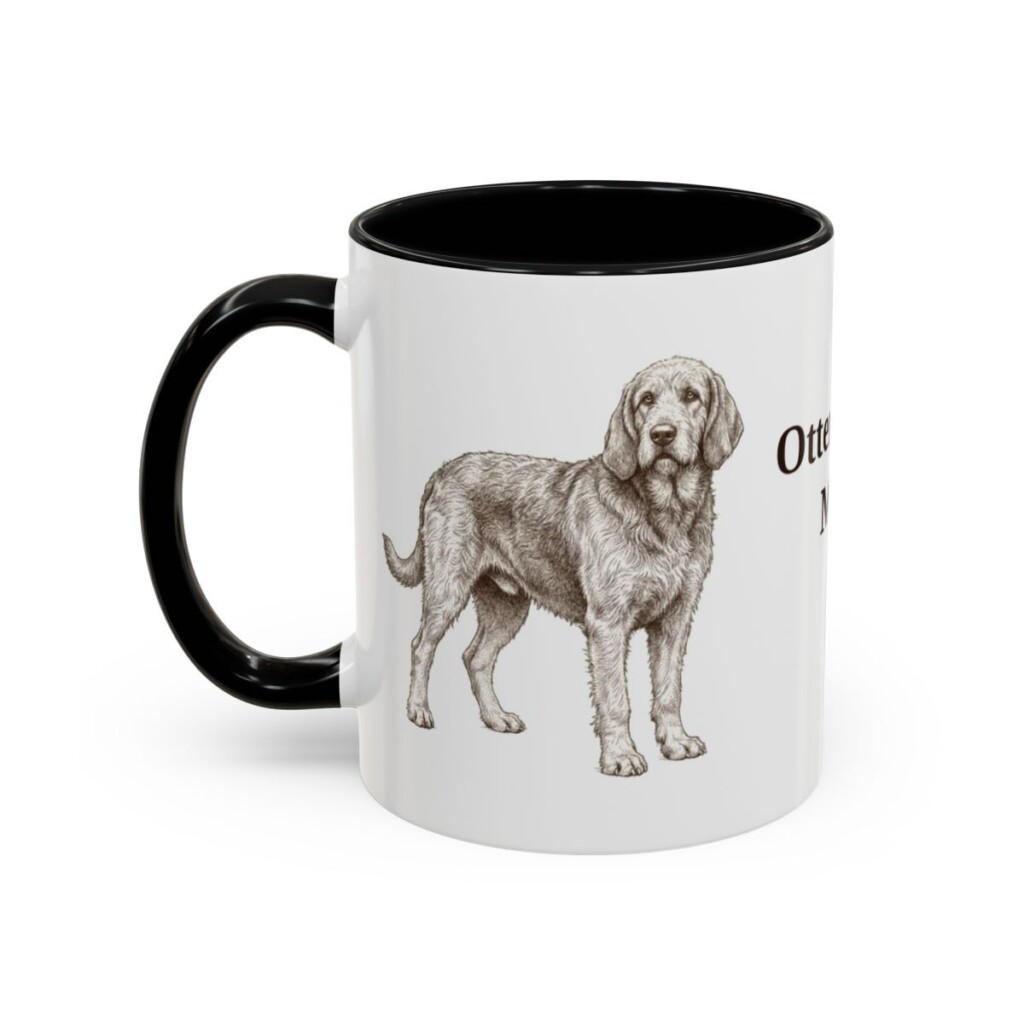 11oz Otterhound Dog Mom Mug, Black, left side view