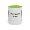 11oz Otterhound Dog Mom Mug, Light Green, front view