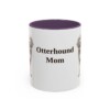 11oz Otterhound Dog Mom Mug, Purple, front view